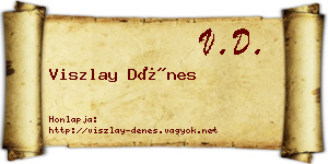 Viszlay Dénes névjegykártya